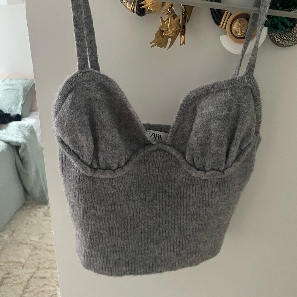 Gray Knit Top - image 1